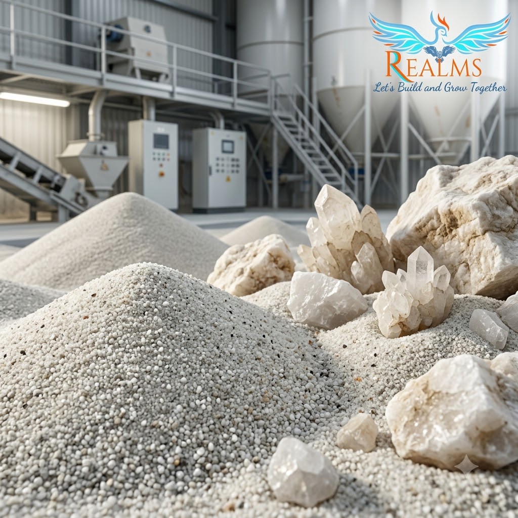 Silica Sand & Quartz bulk supplier and exporter Mumbai, Realms Enterprises